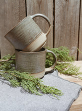 Load image into Gallery viewer, Coffee Mugs - Eucalyptus, White &amp; Unglazed
