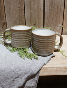 Coffee Mugs - Eucalyptus & White