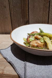 Earthy White Salad Bowls