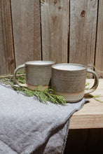 Load image into Gallery viewer, Coffee Mugs - Eucalyptus, White &amp; Unglazed
