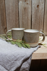 Coffee Mugs - Eucalyptus, White & Unglazed