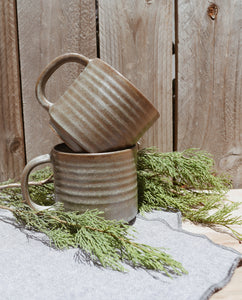 Coffee Mugs - Eucalyptus & White